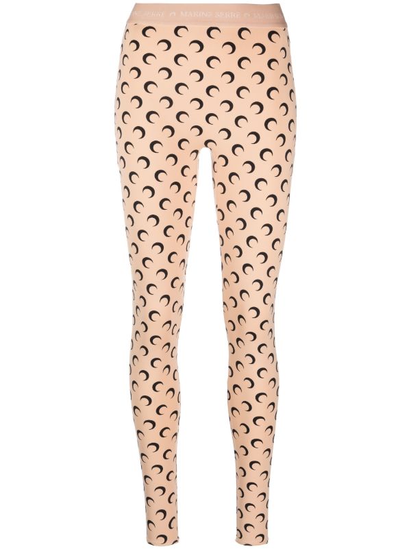 Marine Serre Neutral Fuseaux Moon-Print Leggings | Browns Leggings