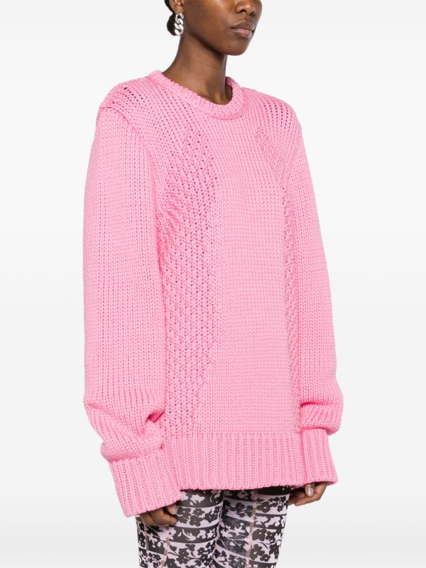 Marine Serre Pink Chunky Knit Sweater | Browns Knitted Sweaters