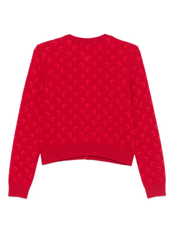 Marine Serre Red Crescent Moon-Jacquard Cardigan | Browns Cardigans