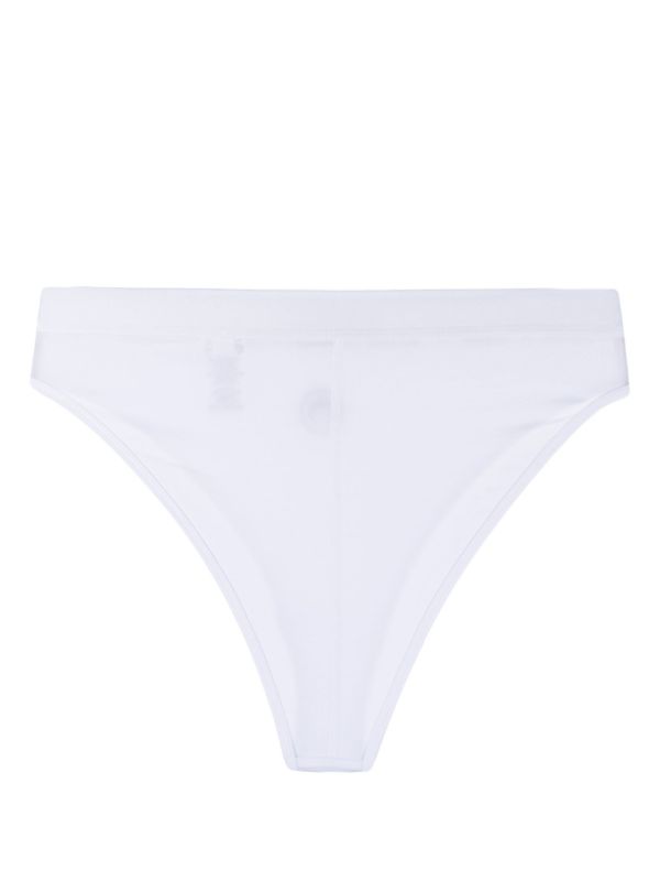 Marine Serre White Logo Embroidered Briefs | Browns Panties