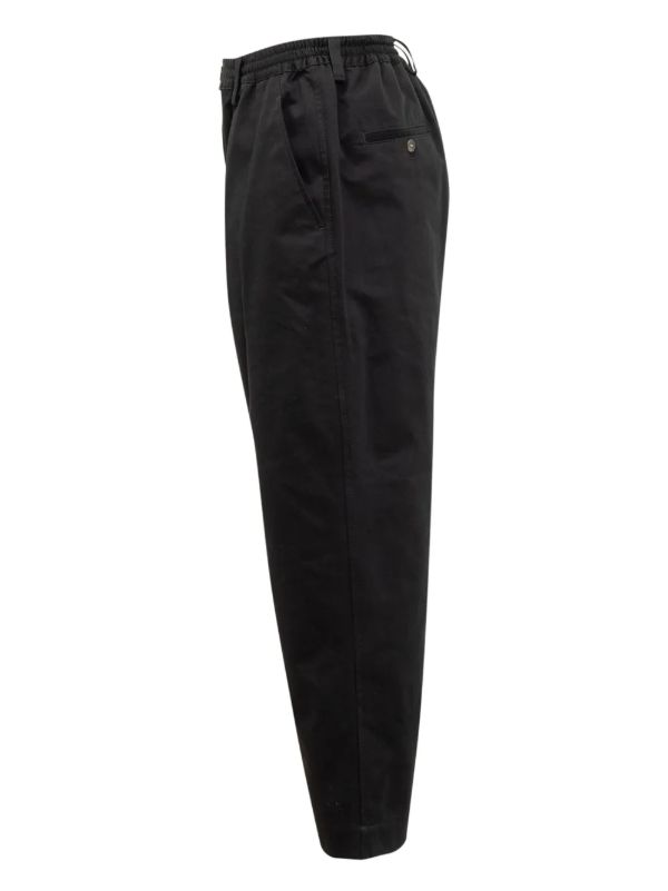 Marni Black Organic Cotton Tapered Trousers | Browns Tapered Pants