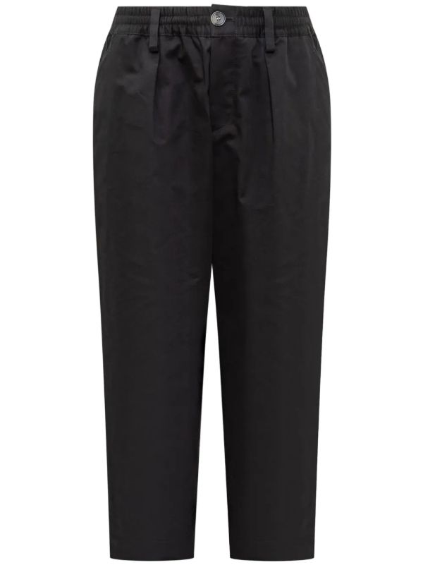 Marni Black Organic Cotton Tapered Trousers | Browns Tapered Pants