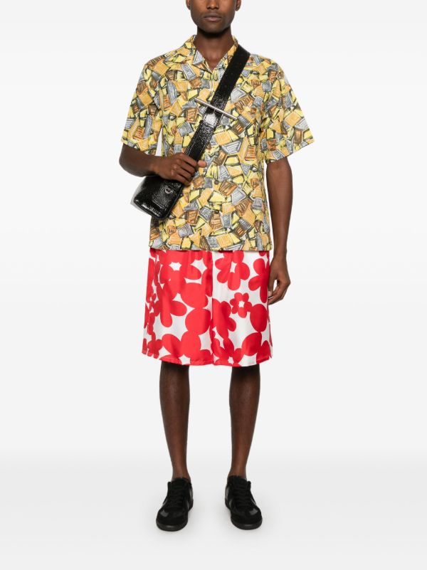 Marni Red Floral-Print Shorts | Browns Bermuda Shorts