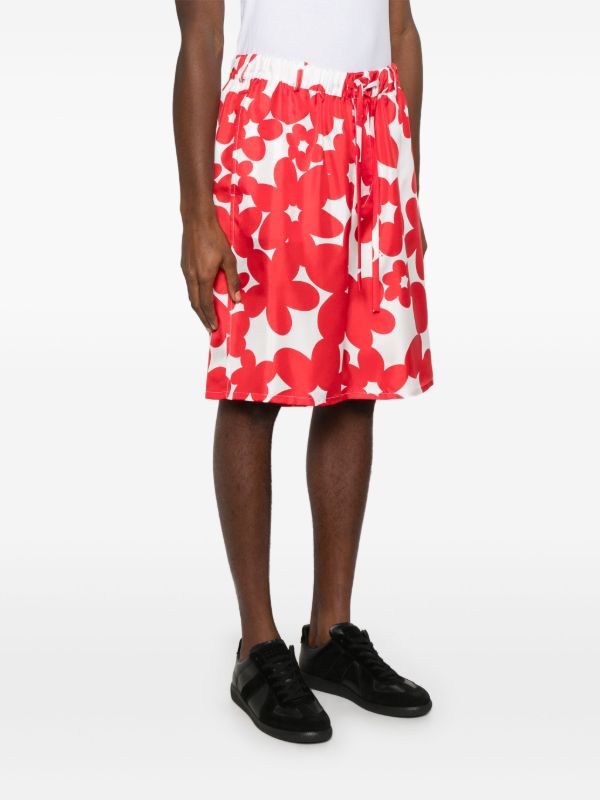 Marni Red Floral-Print Shorts | Browns Bermuda Shorts