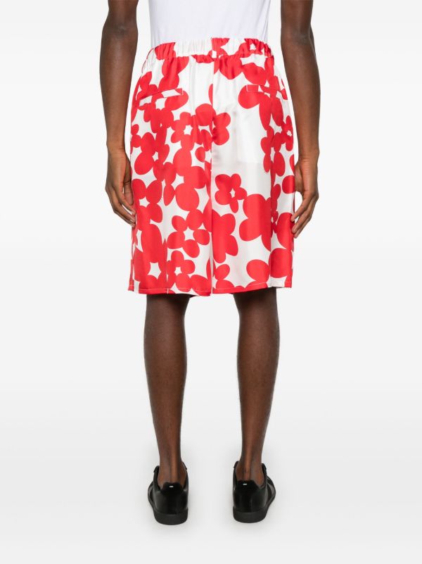 Marni Red Floral-Print Shorts | Browns Bermuda Shorts