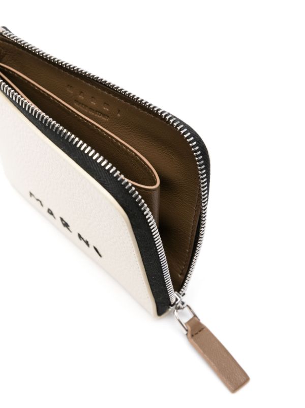 Marni White Logo-Embroidered Leather Wallet | Browns Wallets & Billfolds