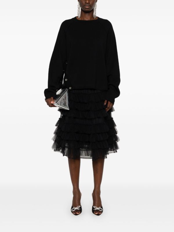 Marques'Almeida Black Buttoned Merino Sweater | Browns Knitted Sweaters