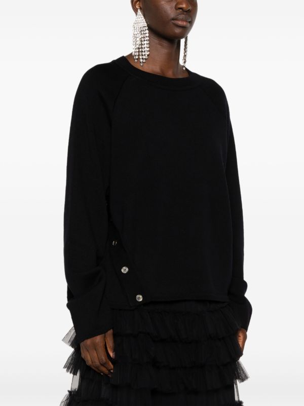 Marques'Almeida Black Buttoned Merino Sweater | Browns Knitted Sweaters