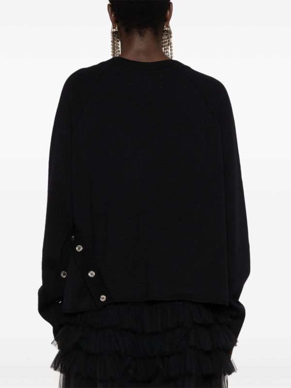 Marques'Almeida Black Buttoned Merino Sweater | Browns Knitted Sweaters