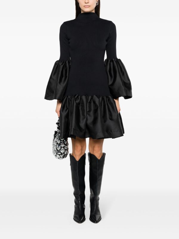 Marques'Almeida Black Satin Trim Knit Dress | Browns Sweater Dresses