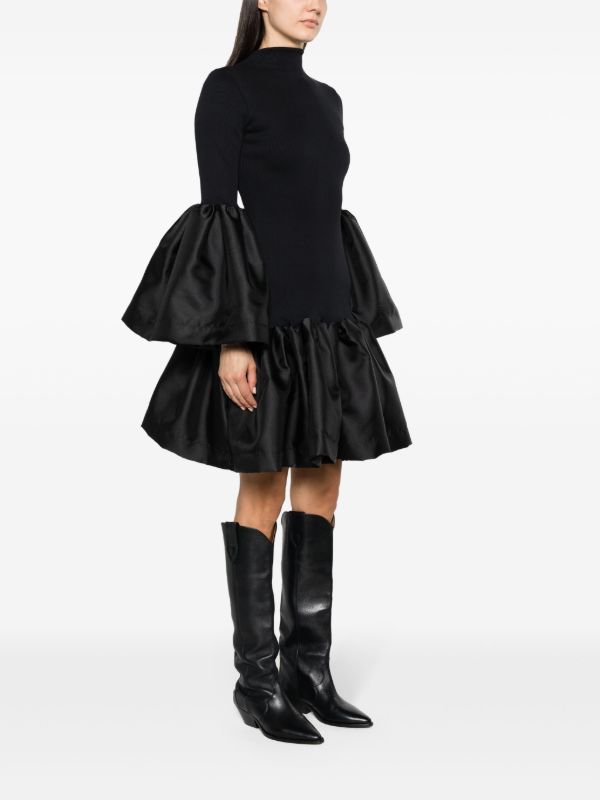 Marques'Almeida Black Satin Trim Knit Dress | Browns Sweater Dresses
