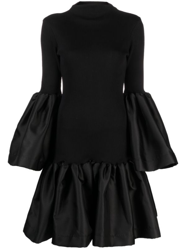 Marques'Almeida Black Satin Trim Knit Dress | Browns Sweater Dresses