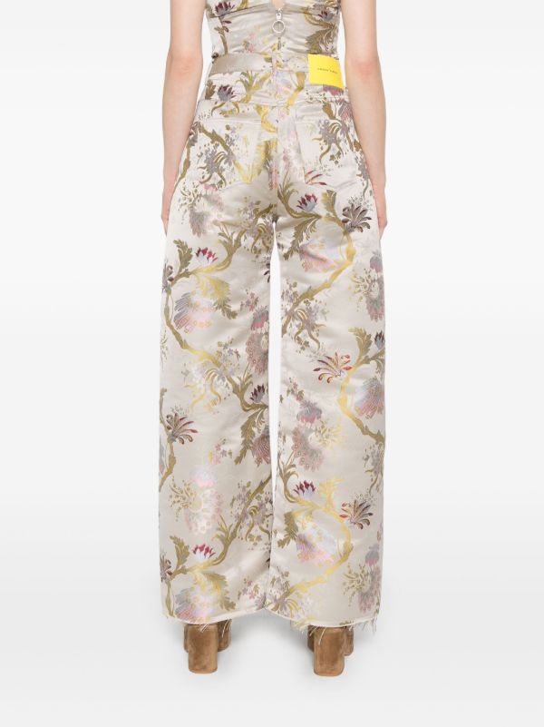 Marques'Almeida Grey Brocade Trousers | Browns Straight-Leg Pants