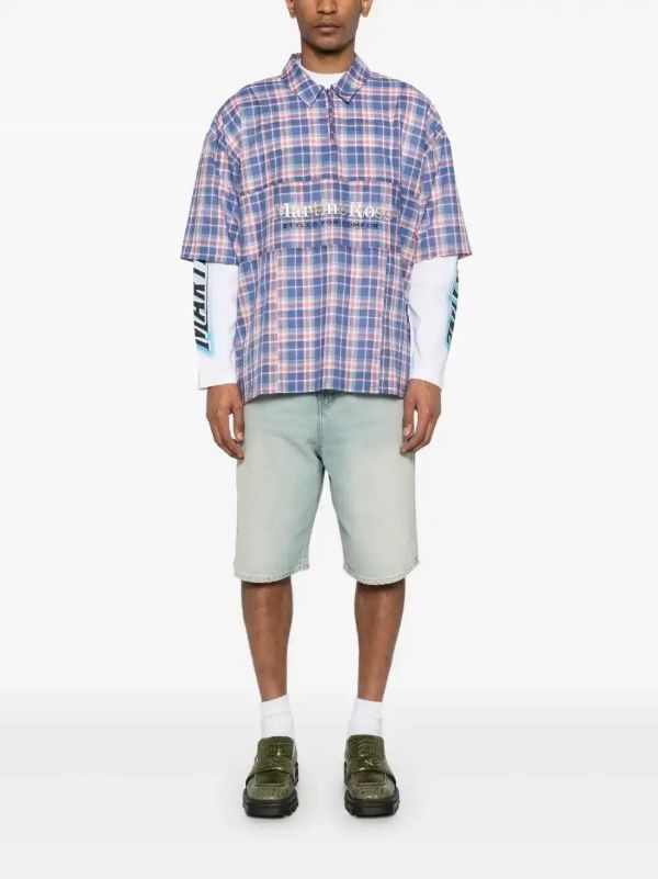 Martine Rose Cotton Checked Polo Shirt | Browns Polo Shirts