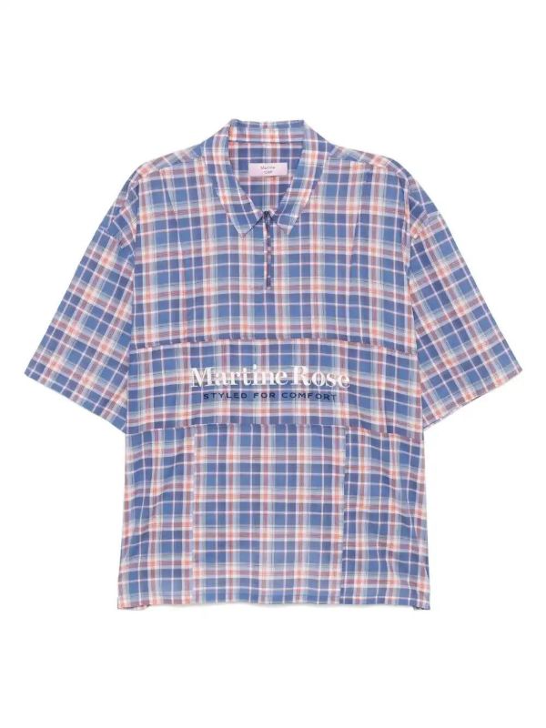 Martine Rose cotton checked polo shirt | Browns Polo Shirts