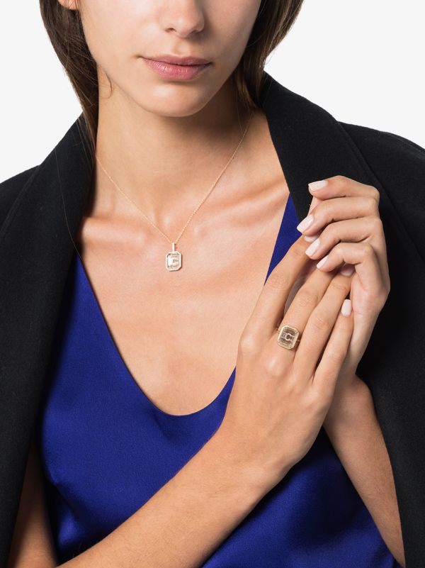 Mateo 14K Yellow Gold Crystal Frame C Diamond Ring | Browns Rings