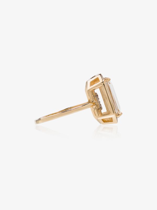Mateo 14K Yellow Gold Crystal Frame C Diamond Ring | Browns Rings