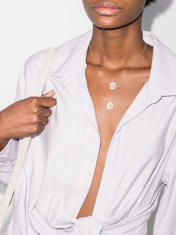 Mateo 14K Yellow Gold F Initial Diamond Necklace | Browns Necklaces