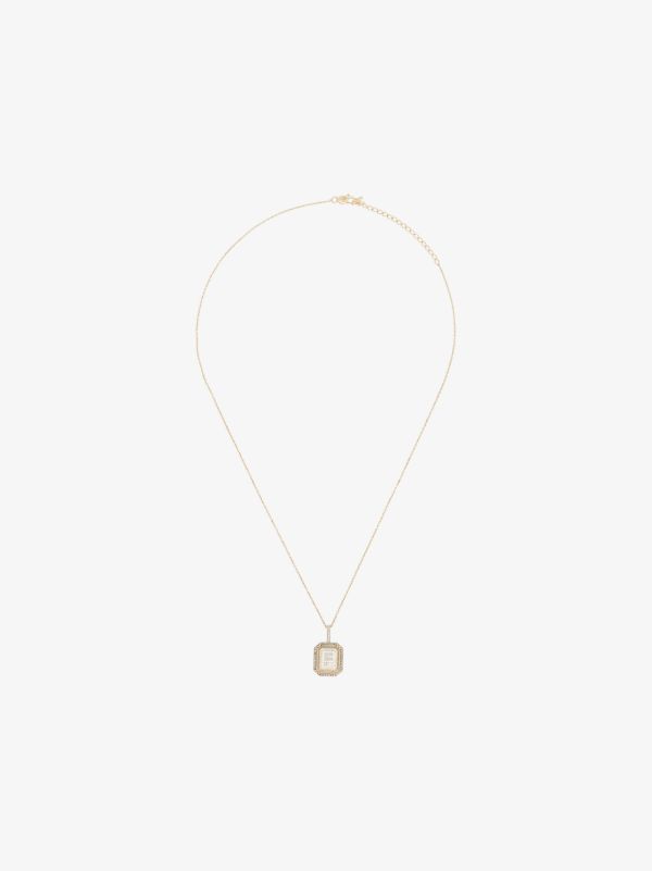 Mateo 14K yellow gold F initial diamond necklace | Browns Necklaces