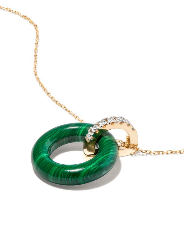 Mateo 14K Yellow Gold Malachite And Diamond Necklace | Browns Fine Necklaces