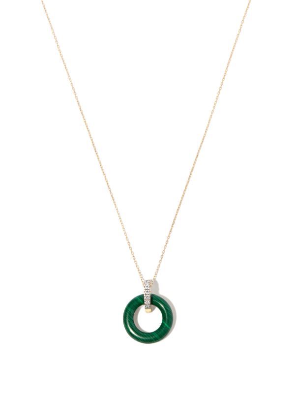 Mateo 14K yellow gold malachite and diamond necklace | Browns Fine Necklaces