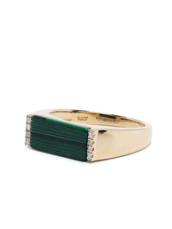 Mateo 14K Yellow Gold Malachite Bar Ring | Browns Rings