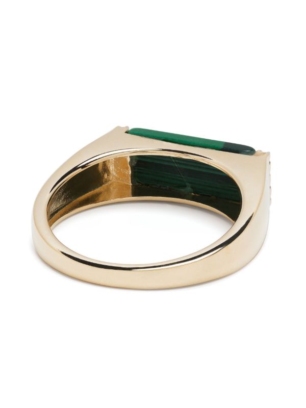 Mateo 14K Yellow Gold Malachite Bar Ring | Browns Rings