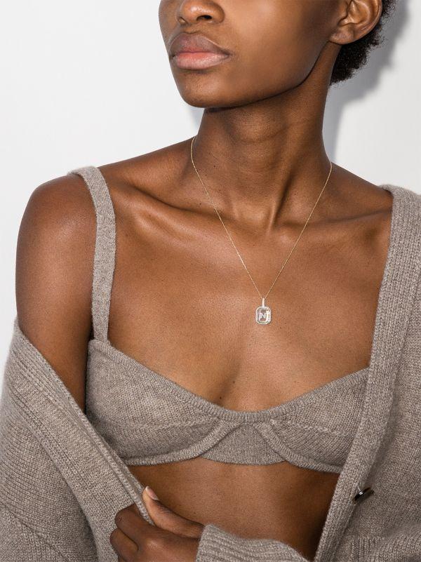 Mateo 14K Yellow Gold N Initial Diamond Necklace | Browns Necklaces