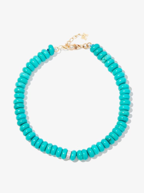 Mateo 14K yellow gold turquoise diamond beaded bracelet | Browns Fine Bracelets