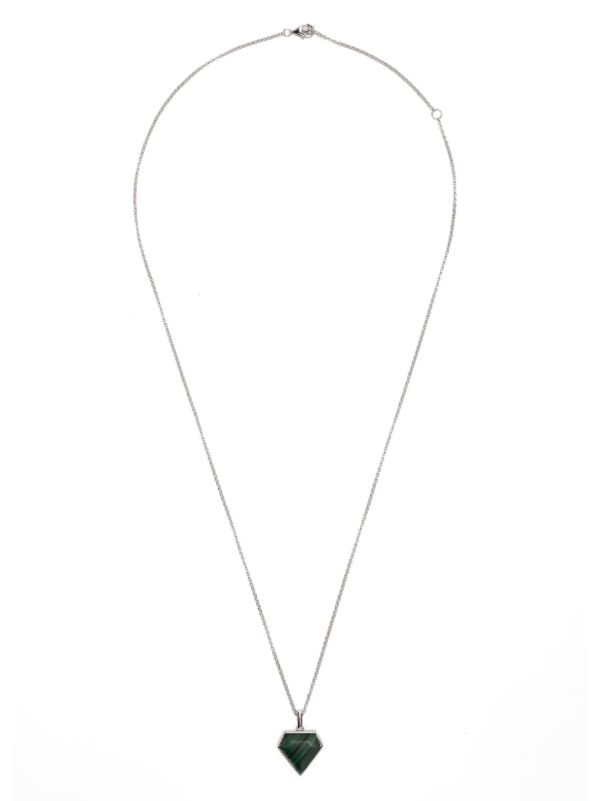 Mateo Sterling Silver Malachite Pentagon Necklace | Browns Necklaces