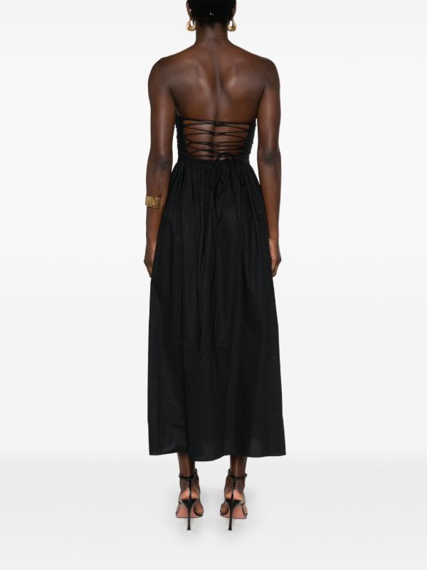 Matteau Black Lace-up Organic Cotton Dress | Browns Day Dresses