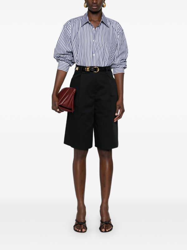 Matteau Black Organic Cotton Chino Shorts | Browns Knee-Length Shorts
