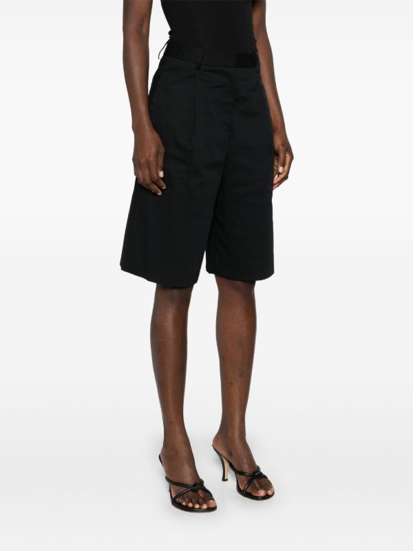 Matteau Black Organic Cotton Chino Shorts | Browns Knee-Length Shorts