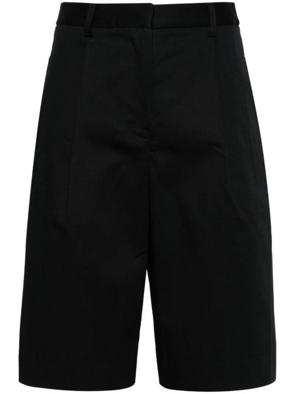 Matteau Black Organic Cotton Chino Shorts | Browns Knee-Length Shorts