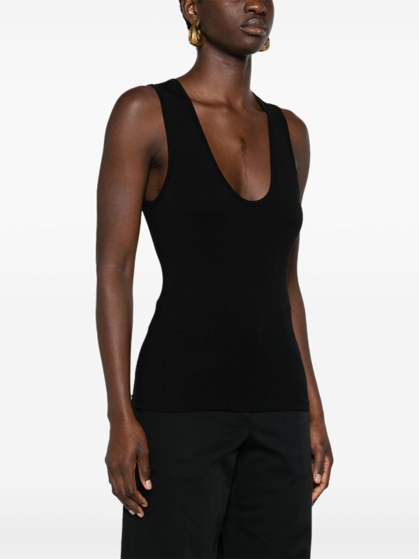 Matteau Black Organic Cotton Tank Top | Browns Vests & Tank Tops