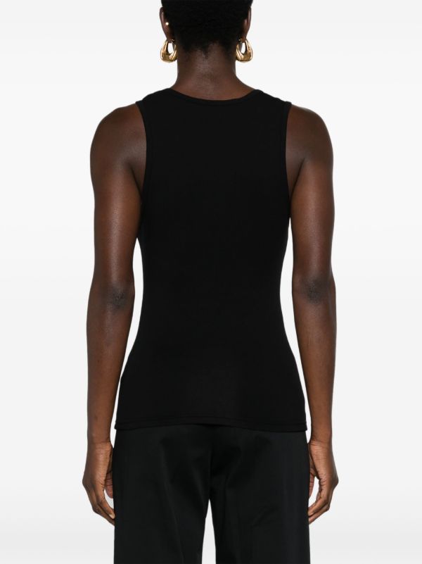 Matteau Black Organic Cotton Tank Top | Browns Vests & Tank Tops