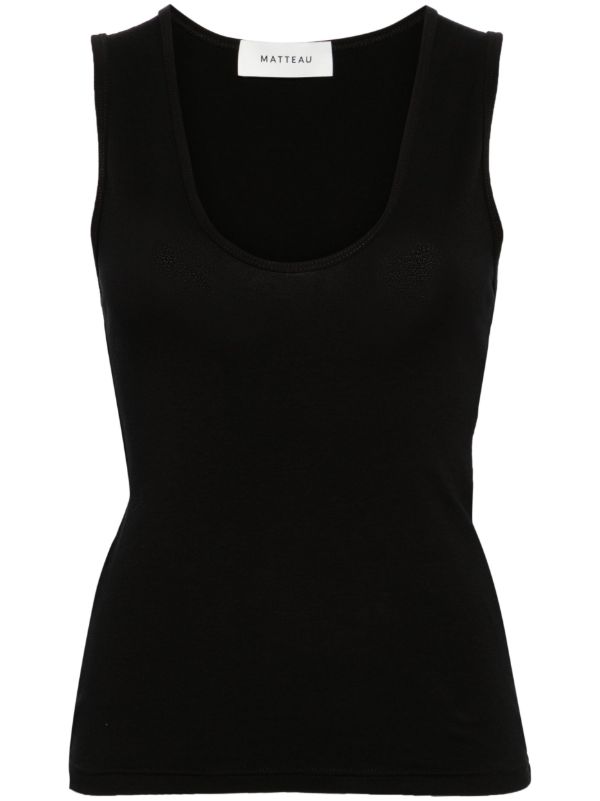 Matteau black organic cotton tank top | Browns Vests & Tank Tops