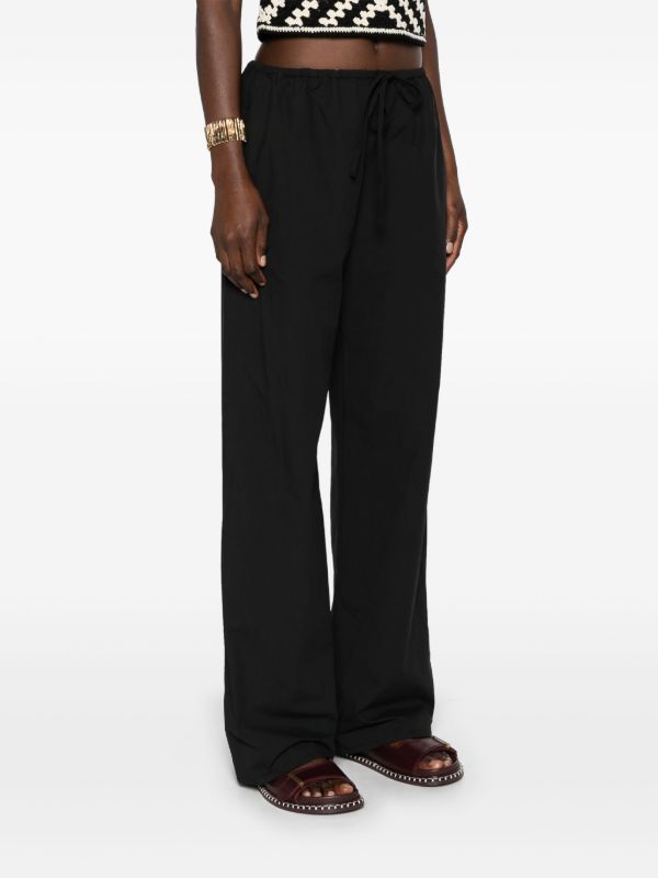 Matteau Black Organic Cotton Trousers | Browns Straight-Leg Pants