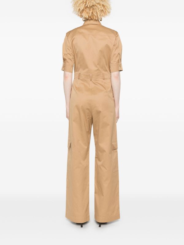 Max Mara Brown Buttoned-Up Jumpsuit | Browns Full Length