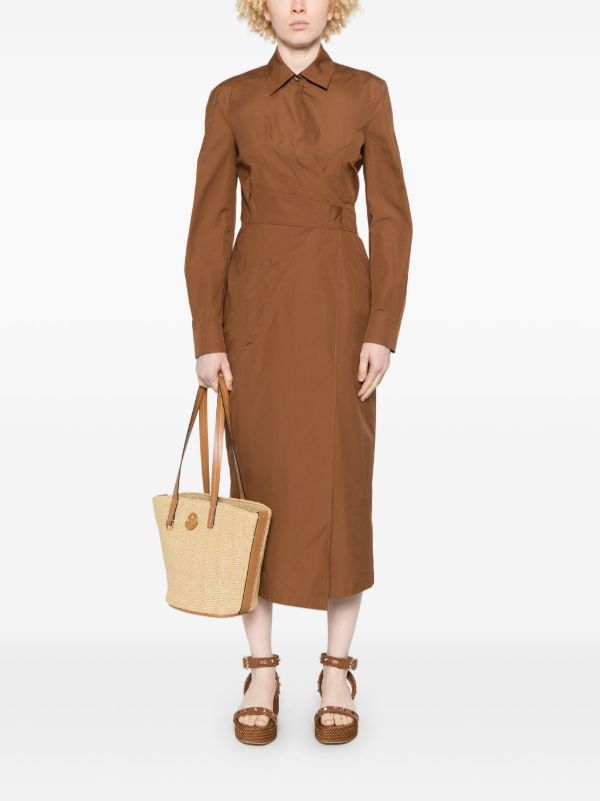 Max Mara Brown Wrap Dress | Browns Day Dresses