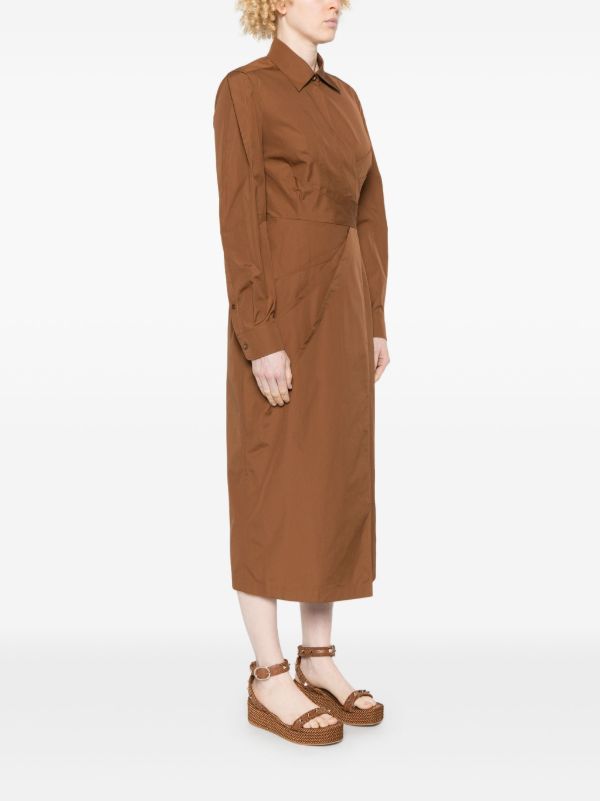 Max Mara Brown Wrap Dress | Browns Day Dresses