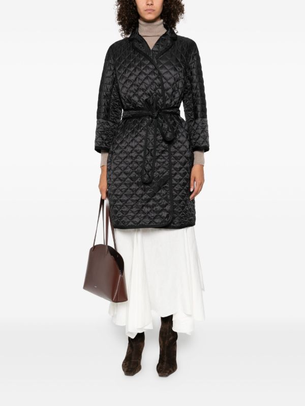 Max Mara Quilted Belted Coat | Browns Single Breasted Coats