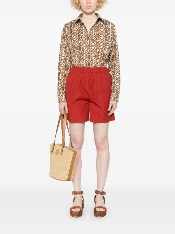 Max Mara Red Cotton Shorts | Browns Short & Mini Shorts