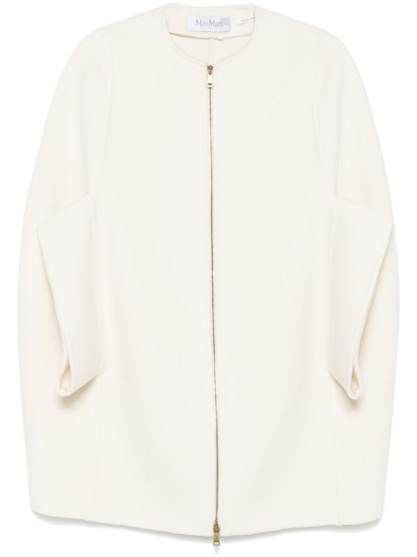 Max Mara White Placido Coat | Browns Single Breasted Coats