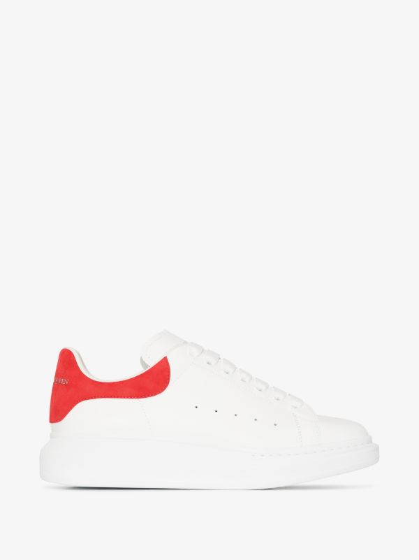 Men's Alexander McQueen white and red Oversized sneakers | Browns Low-Tops