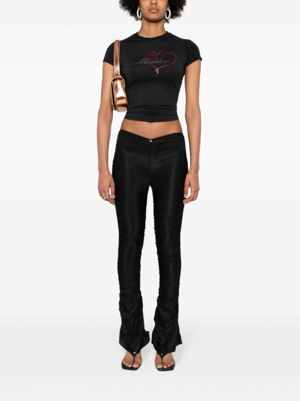 MISBHV Black Draped Flared Trousers | Browns Flared & Bell-Bottom Pants
