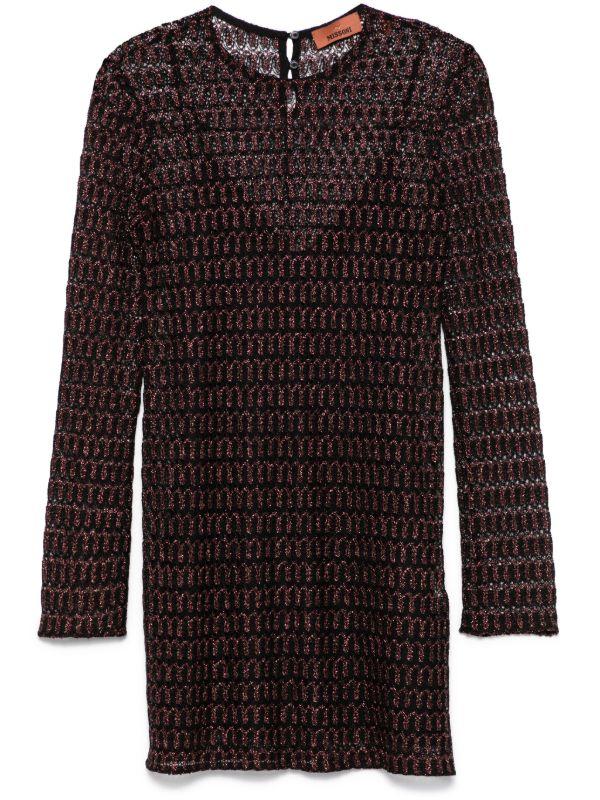 Missoni Black Crochet-Knit Mini Dress | Browns Day Dresses