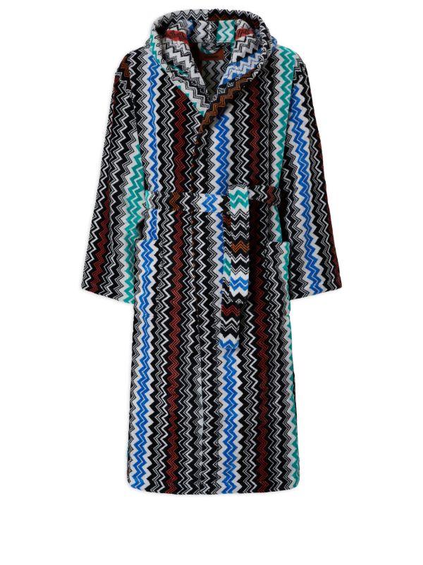 Missoni Home Black Zigzag Cotton Terry Bathrobe | Browns Towels