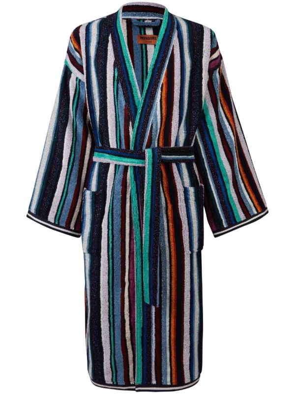 Missoni Home blue Chandler striped cotton robe | Browns Towels