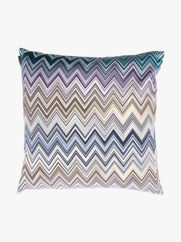 Missoni Home Blue Jarris Zigzag Cotton Cushion | Browns Cushions